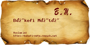 Békefi Máté névjegykártya